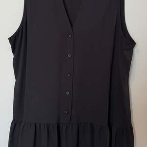 Nine West Women's Sleeveless Button-Front Ruffle Hem Mini Dress